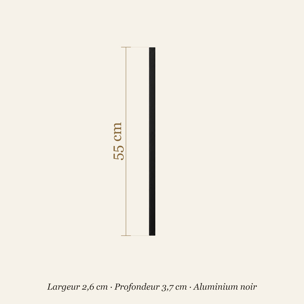 Schéma coté de l'applique linéaire : 55 cm de long