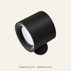 Dimensions de l'applique murale sans fil : longueur 7,5 cm, diamètre 6,2 cm