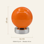 Dimensions de la lampe boule en verre : globe Ø 15 cm, hauteur 18 cm