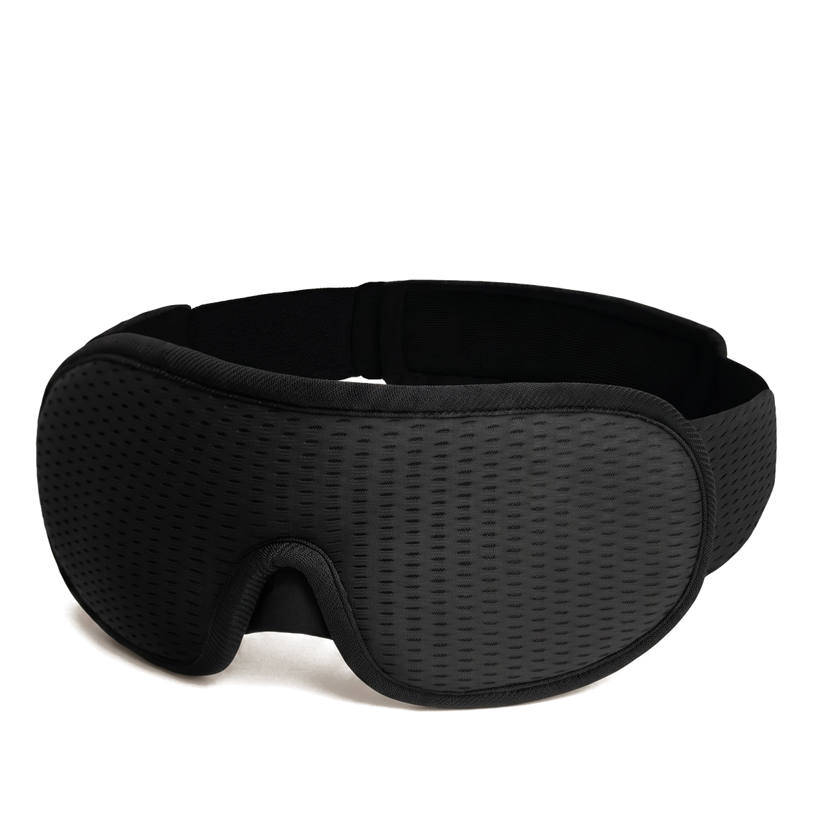 Masque de sommeil 3D occultant noir Maison Reposéa, cavités oculaires profondes et bandeau élastique